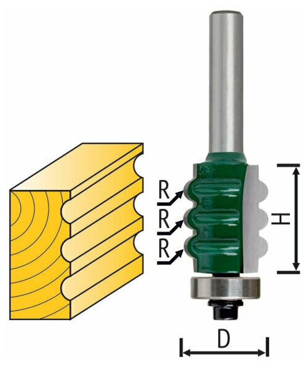 Фреза FIT кромочная фигурная с подшипником DxHxL=20х25х70,3мм(3637-082520)