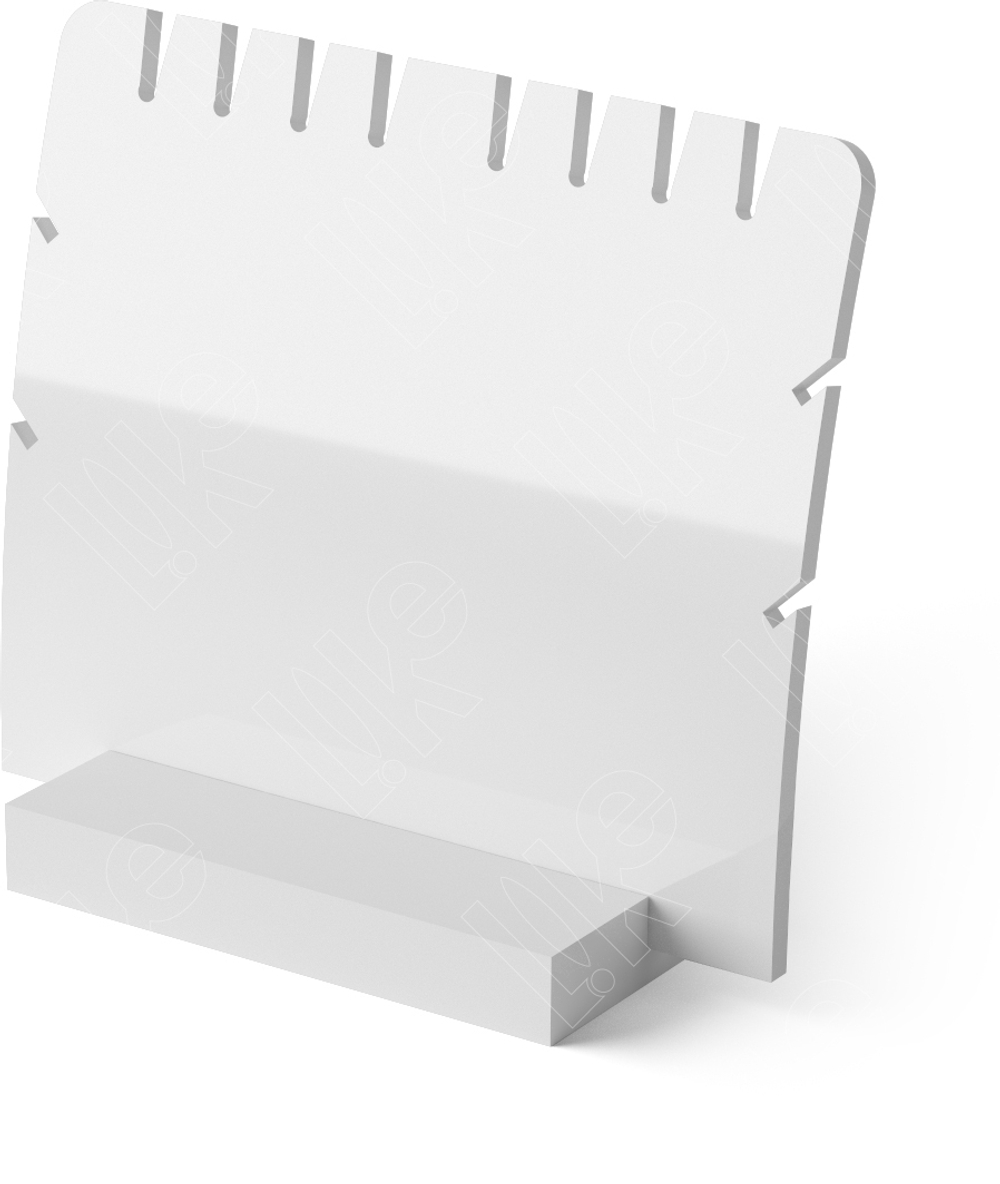 Подставка акриловая для подвесок/браслетов/6 прорезей сверху/2 пары прорезей по бокам/ПЭТ карман