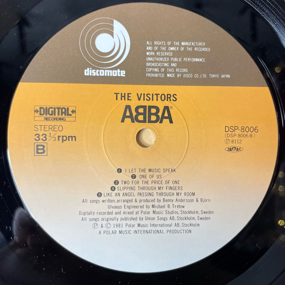 Винтажная виниловая пластинка LP ABBA АББА The Visitors (Japan 1981) (Obi) Two For The Price Of One