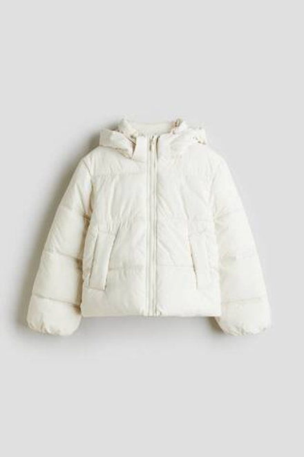 H&M Пуховая куртка с капюшоном, кремовый