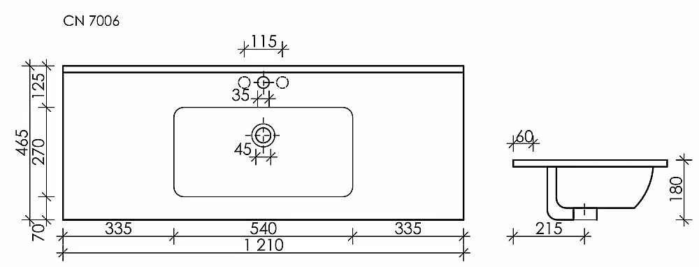 Тумба с раковиной Sancos Norma 2.0 NR2.0120-1W белый глянец