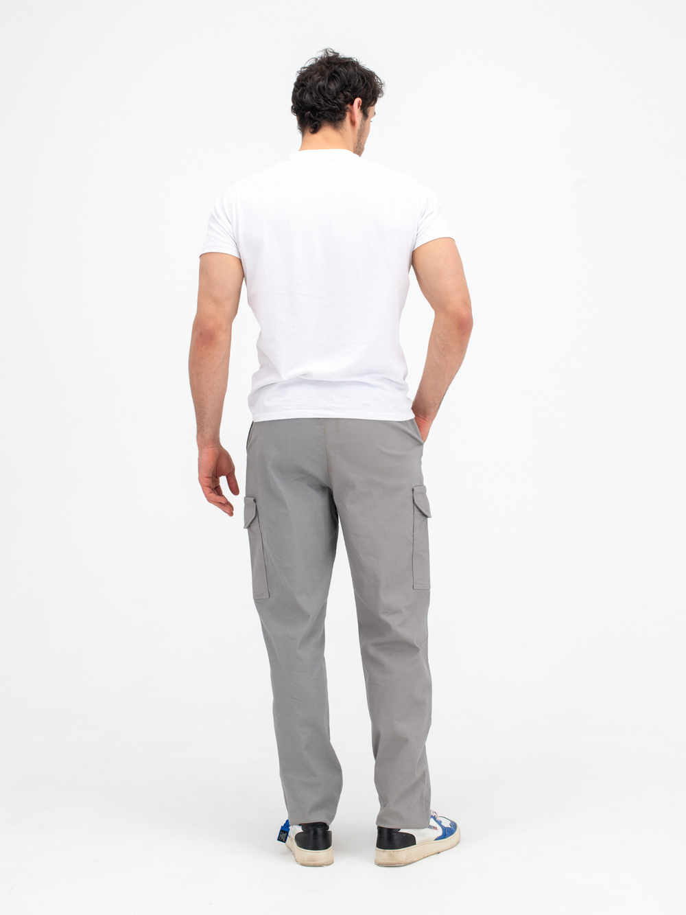 Карго джоггеры прямые. Серые