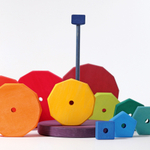 Деревянная пирамидка "Геометрическая", 11 деталей