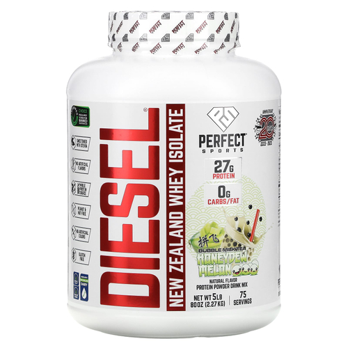 PERFECT Sports, Diet, новозеландский сывороточный изолят, пенящийся чай с молоком, дыня, 2,27 кг (5 фунтов)