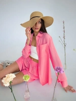 Костюм с шортами и рубашкой летний оверсайз