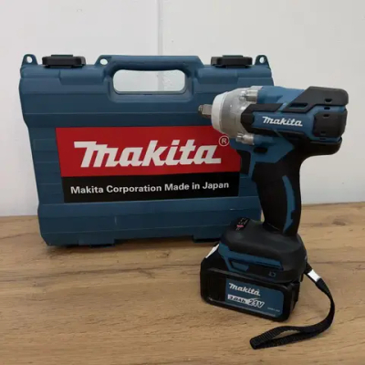 Гайковерт аккумуляторный Makita 350Н.м. , ударный, бесщеточный, 2 АКБ,1/2 дюйма