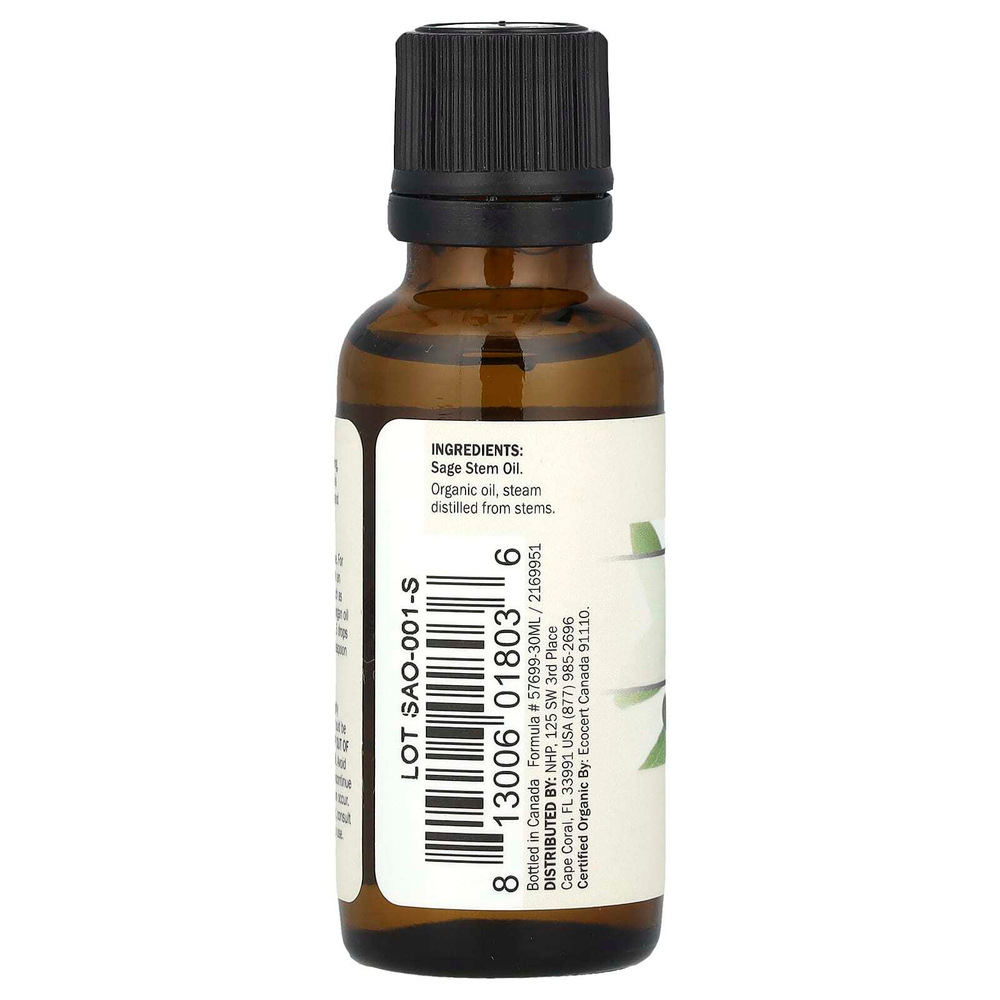 Dr. Mercola, Органическое эфирное масло, шалфей, 30 мл (1 унция)