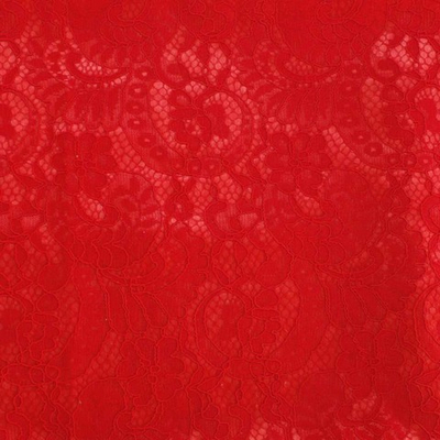 Ткань Кружево корд на трикотажной основе, 240 гр/м2, 150 см, красный