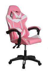 Кресло игровое Gramber Е09 Экокожа розовая/Экокожа бела