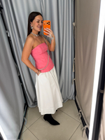 Топ-корсет из твида розовый