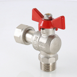 Кран шаровой Valtec BASE угловой с накидной гайкой 1" вн.-нар. (VT.267.N.0606)