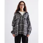 Рубашка БИЧ укороченная с шерстью клетка серая