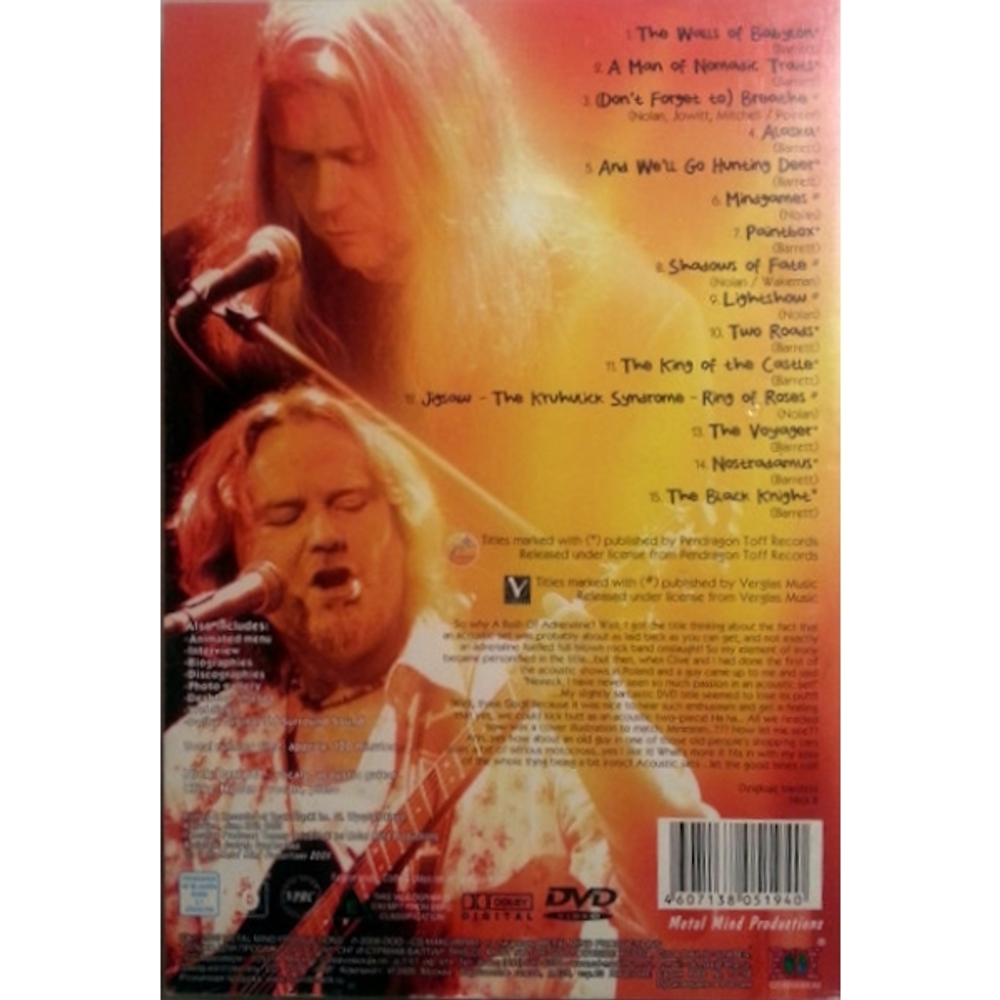 Nick Barrett &amp; Clive Nolan / A Rush Of Adrenaline (RU)(DVD)