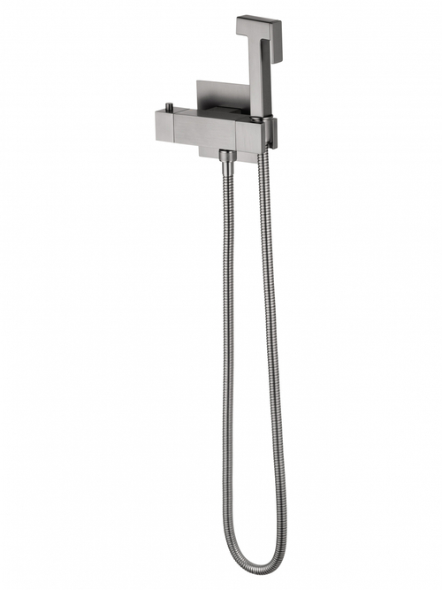 Смеситель с гигиеническим душем и термостатом встраиваемый WONZON & WOGHAND, Темный графит (WW-88819903-BGM)