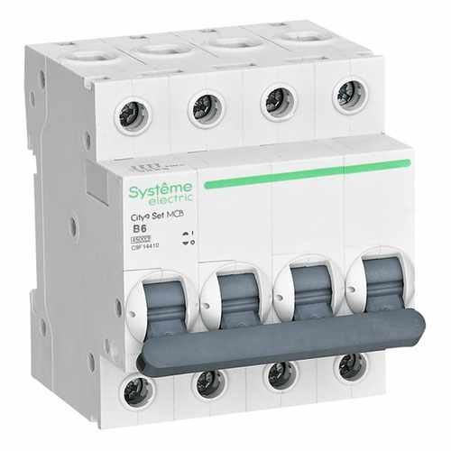 Автоматический выключатель City9 Set 6А В 4П 4,5кА Systeme Electric (автомат электрический) C9F14406