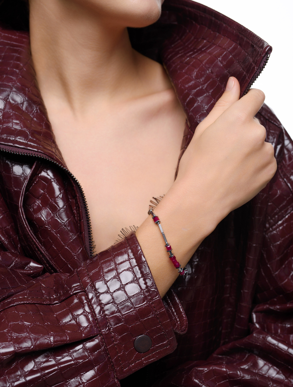 Браслет "Red hematite" Silver