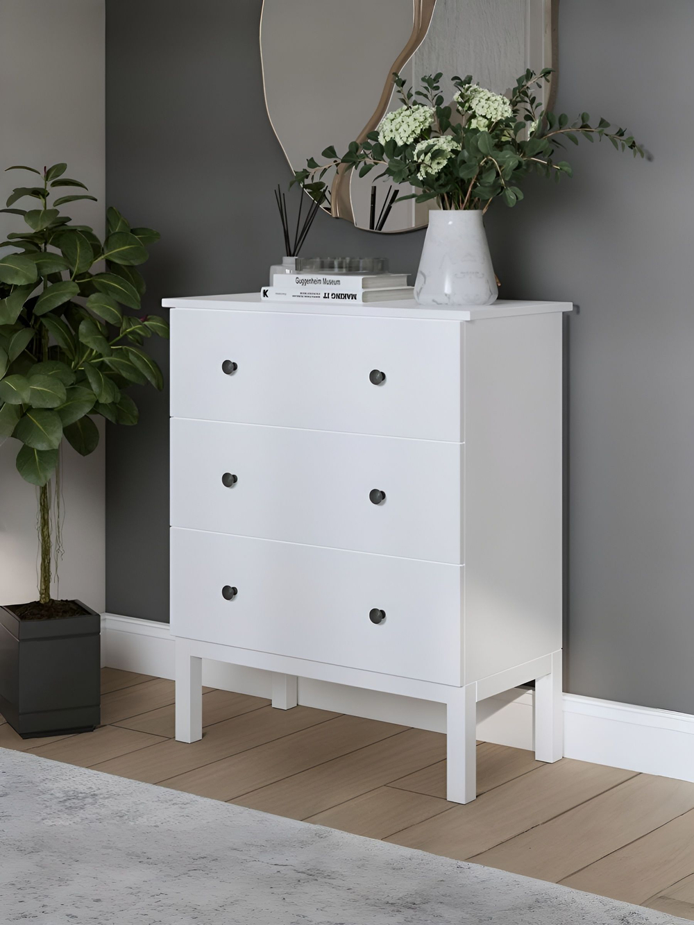 IKEA Комод КЫМОР 3 ящика, HEMNES 108*95*50, белый, КЫМОР (Хемнес ИКЕА)