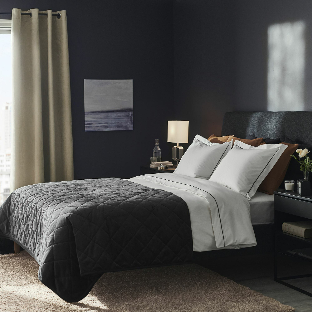 Комплект постельного белья IKEA SILVERTISTEL (СИЛВЕРТИСТЕЛ), Двуспальный, Белый, 240x220, 50x80 см