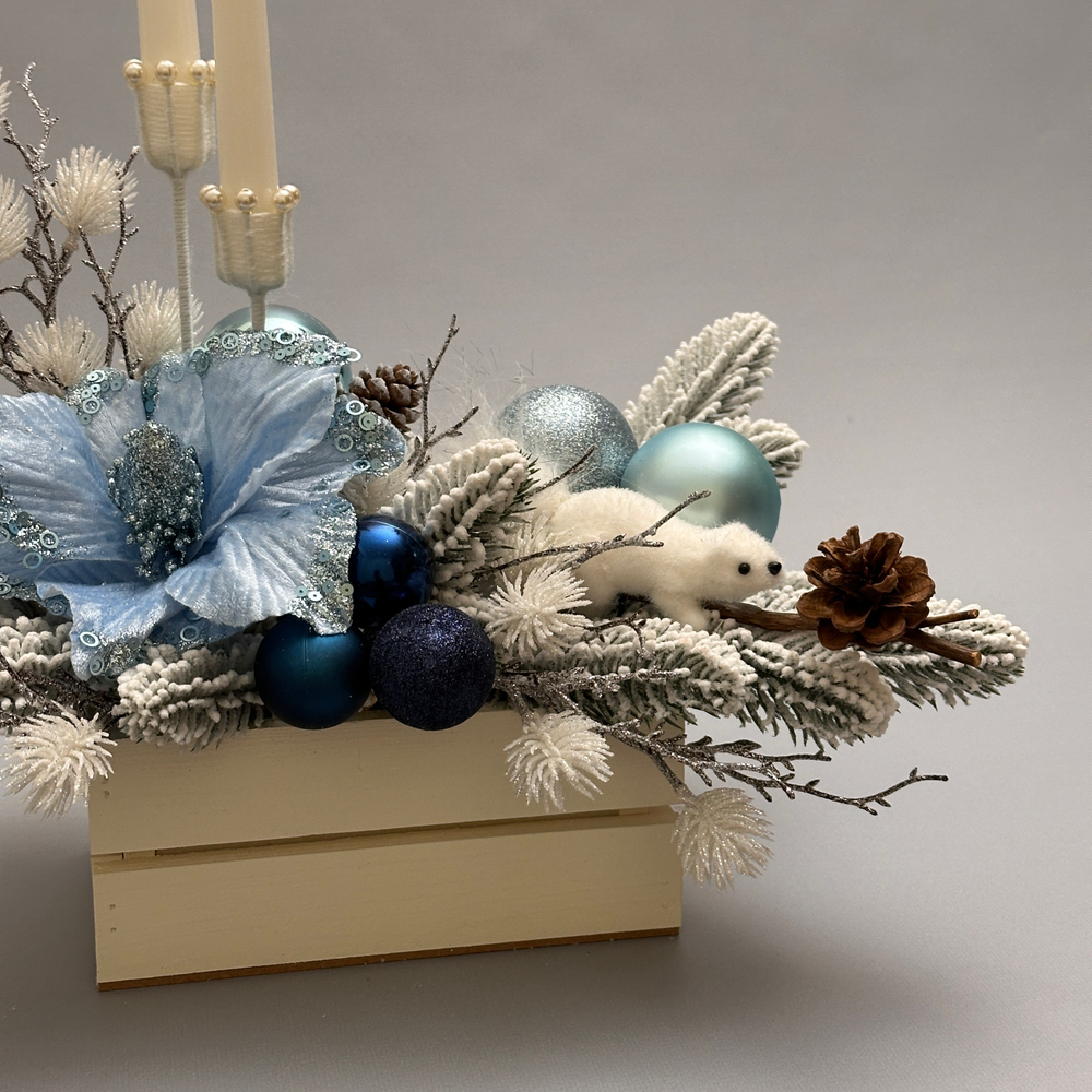 «Снежная сказка» - новогодняя композиция со свечами