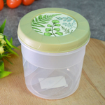 Банка для сыпучих 1л с завинчивающейся крышкой, с декором, зеленый