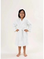Халат детский махровый "Элит" с капюшоном, цвет: 024-Белый
