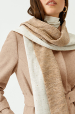 8352 Шарф женский (бежево-молочный)