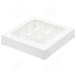 Коробка для конфет с вклеенным окном 155*155*30 мм (9) (крафт)