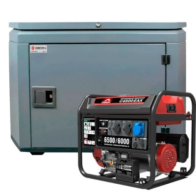 Генератор бензиновый SUNREKA G6500EAX с кожухом Geon 1200 RAL 7024