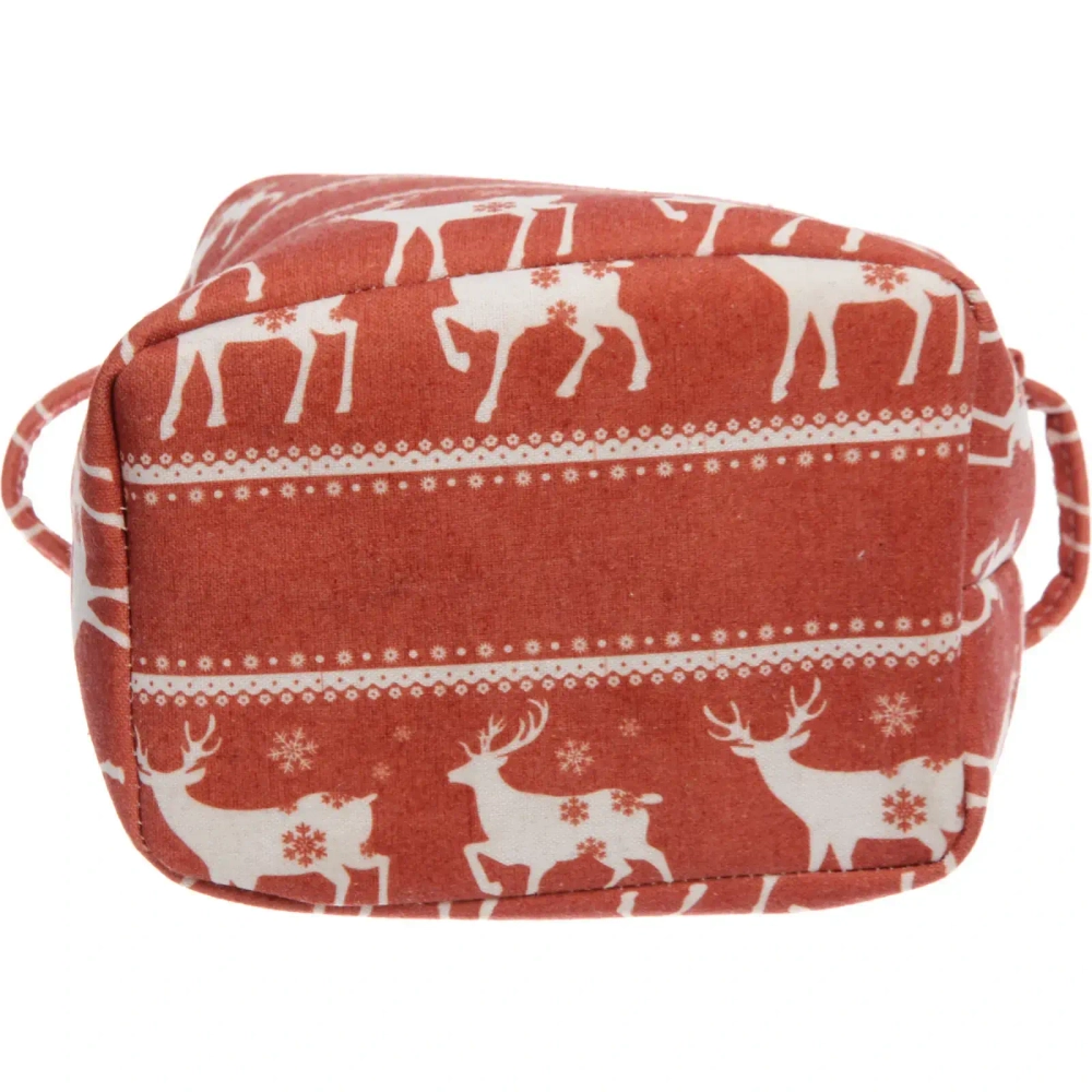 Коробка для хранения «ИДЕЯДОМА», принт новогодний, цвет красный, 20,5*14*17см, (лейбл Селфи)