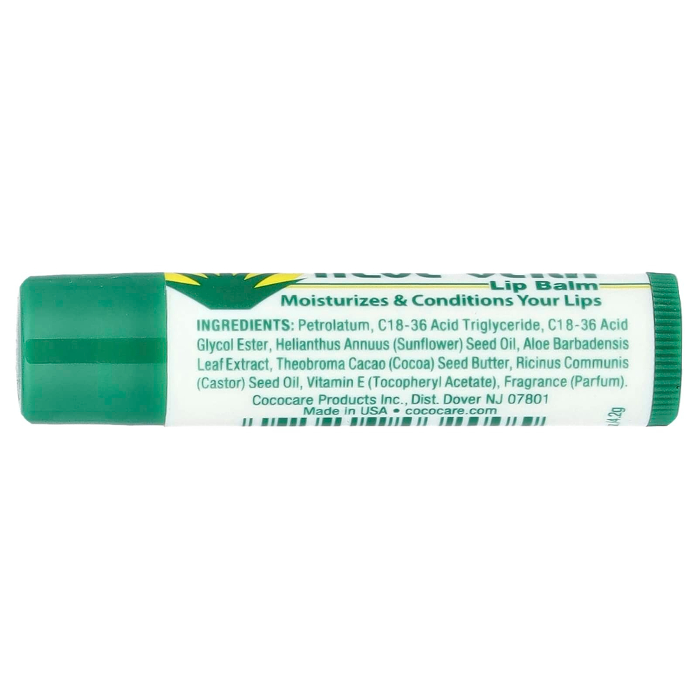 Cococare, Бальзам для губ с алоэ вера, 4,2 г (0,15 унции)