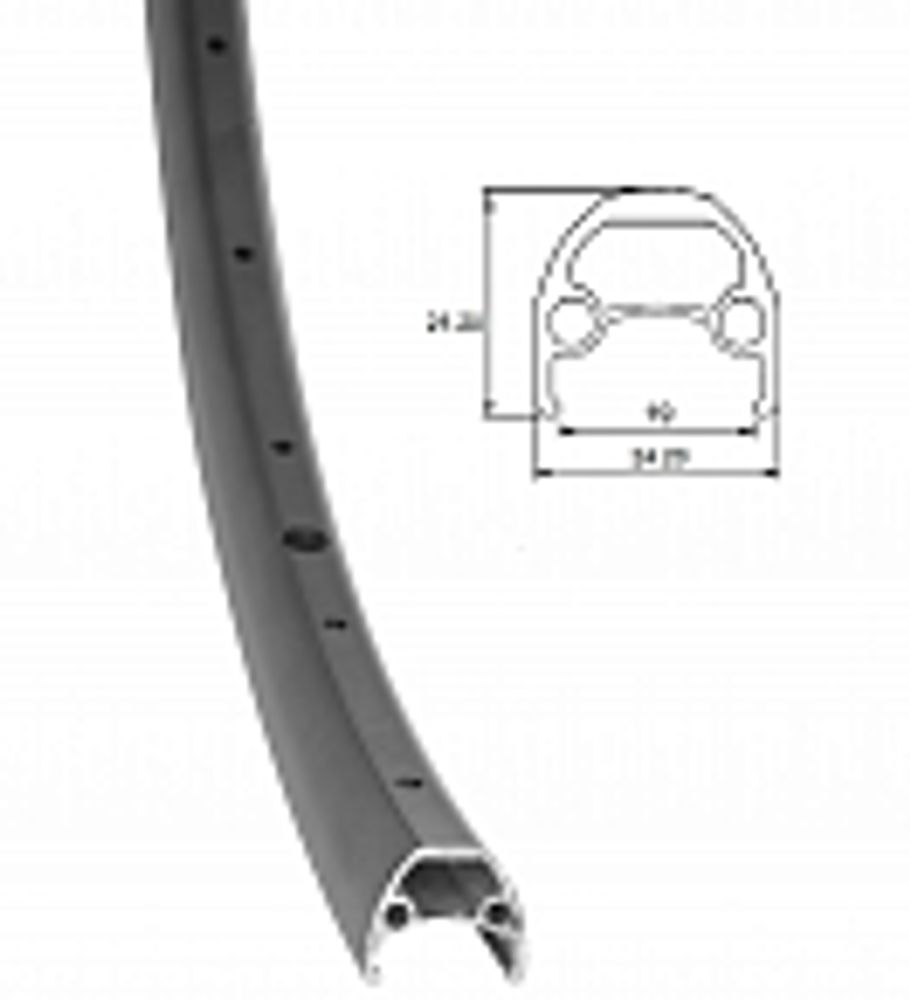 Обод 26&quot; 32Н HLQC-29A JHT двойной алюминиевый чёрно-зелёный