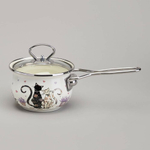 Ковш 0,9л 14см эмаль "Lavander cats"