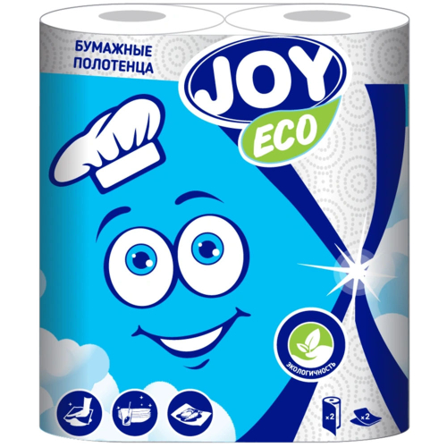 Полотенце бумажное 2слоя 2шт/уп Эко Джой