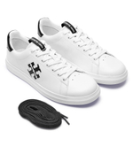 Кожаные кроссовки double t howell court TORY BURCH - белый(149728)