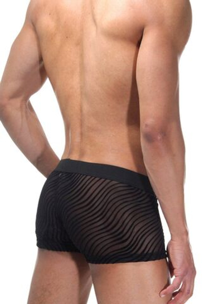 Черные полупрозрачные трусы-хипсы (Размер: XL) (Цвет: черный)