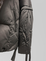 Куртка 25013 удлиненная с меховым воротником и отстегивающимися рукавами