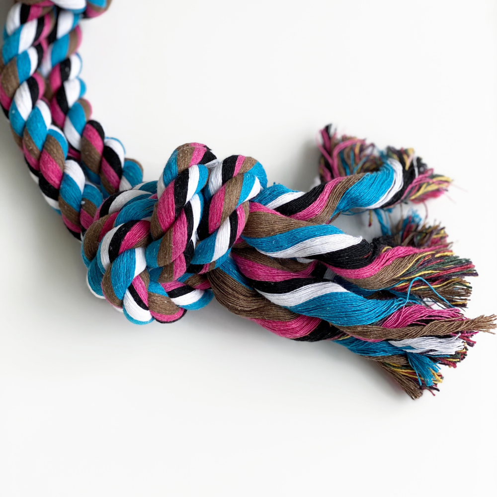 Игрушка для собак веревочная с ручкой и узлом DUVO+