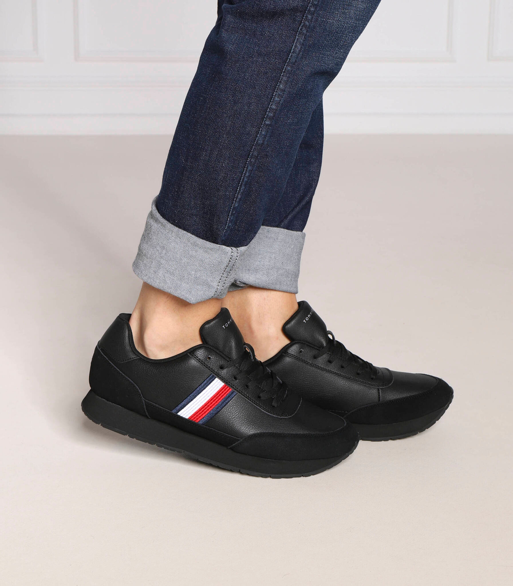 кожаные кроссовки core eva runner corporate lea Tommy Hilfiger - черный(FM0FM04397)