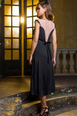 Элегантная длинная сорочка Elegance de lux (Размер: XL) (Цвет: черный)