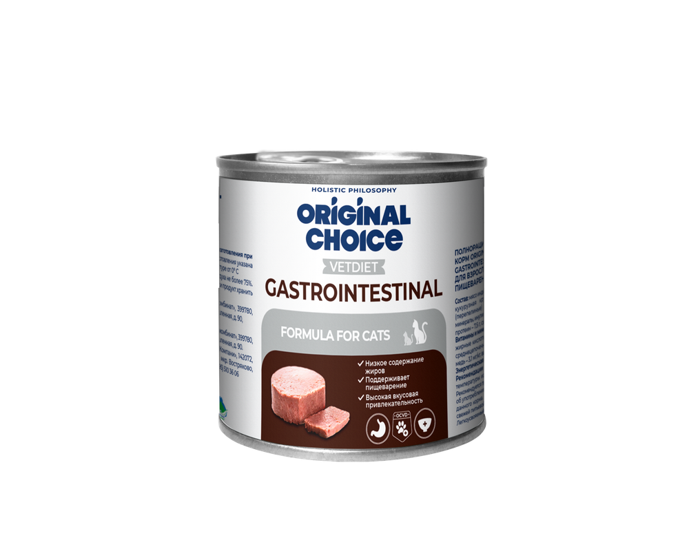 Консервы ORIGINAL CHOICE VETDIET Gastrointestinal для взрослых кошек с чувствительным пищеварением 240 г