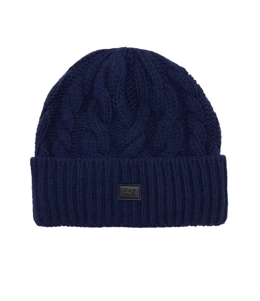 Хлопковая шапка EA7 - темно-синий(240124 3F103)