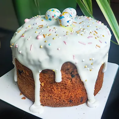 Фотография Кулич творожный бездрожжевой с сухофруктами / 450 гр купить в магазине Афлора
