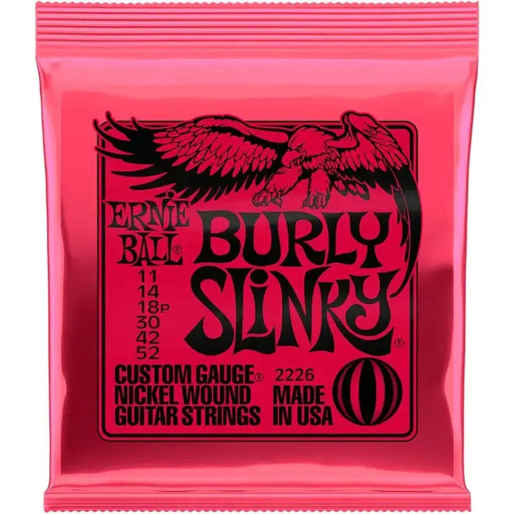 Ernie Ball 2226 Burly Slinky Nickel Wound струны для электрогитары, 11 - 52.