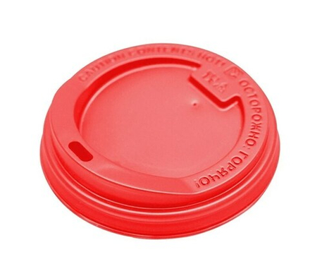 Крышка ПС с боковым отверстием d=90мм красная В
