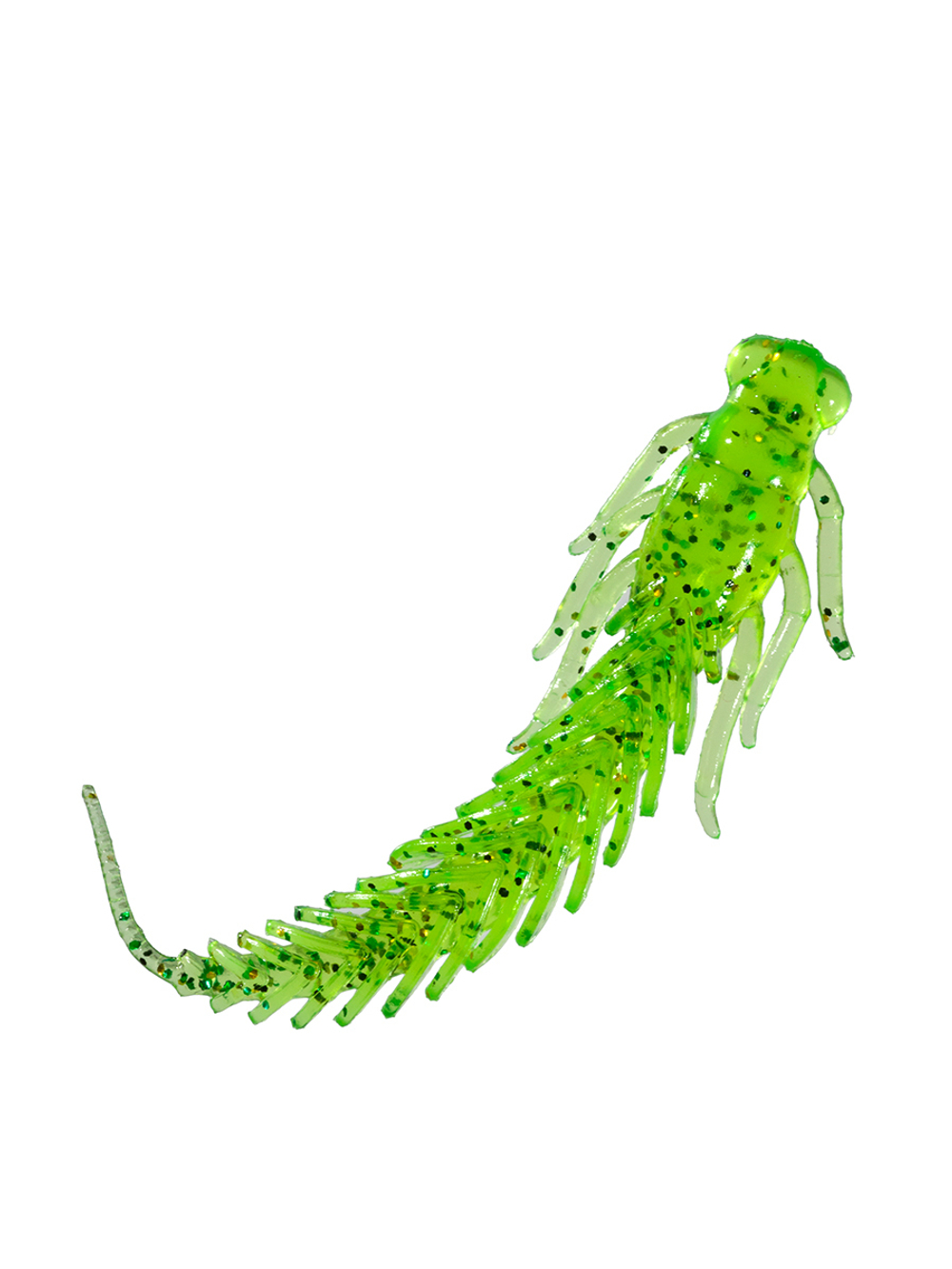 Приманка ZUB-LARVA  60мм(2,4")-7шт, (цвет 351) шартрез с блестками