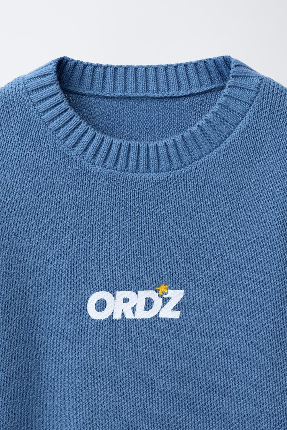 ZARA ТРИКОТАЖНЫЙ ДЖЕМПЕР С НАДПИСЬЮ, СИНИЙ