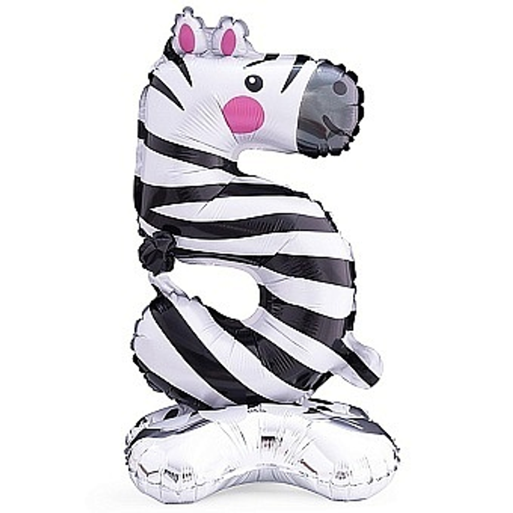 К Цифра 5 Зверята Зебра на подставке 23''/58 см.