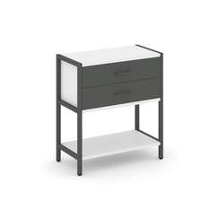 Shelf System Односекционный стеллаж двухярусный с ящиками SN.STM-212 Белый/Антрацит/Металл Антрацит