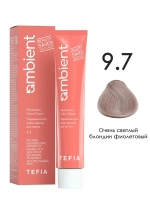 Tefia Ambient Перманентная крем-краска для волос 9.7 Очень светлый блондин фиолетовый, 60 мл