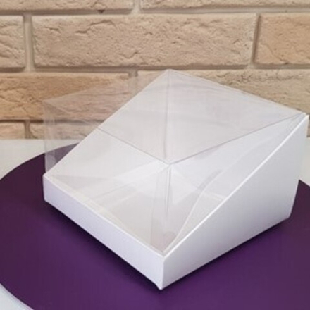 Упаковка под порционное пирожное с прозрачной крышкой 13х13х8,5 см